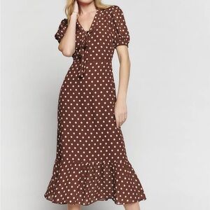 Reformation Reeds Dress Au Lait - Size 6